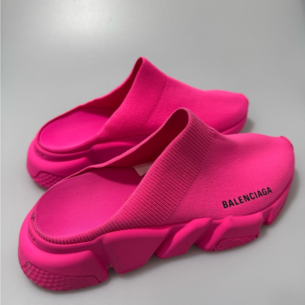 Balenciaga Speed Printed Mules Pink Women’s EU 38/US 8 - Picture 5 of 9